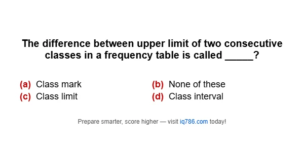 The difference between upper limit of two consecutive classes in a frequency table is called _____?