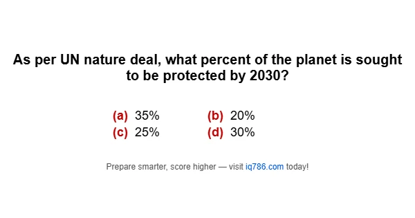 As per UN nature deal, what percent of the planet is sought to be protected by 2030?