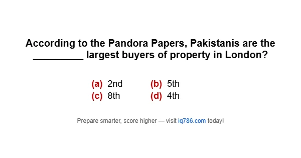 According to the Pandora Papers, Pakistanis are the _________ largest buyers of property in London?