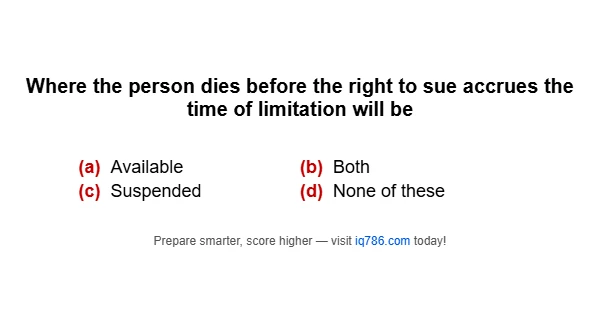 Where the person dies before the right to sue accrues the time of limitation will be