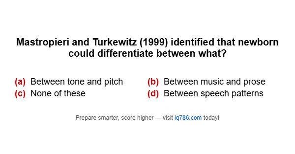 Mastropieri and Turkewitz (1999) identified that newborn could differentiate between what?
