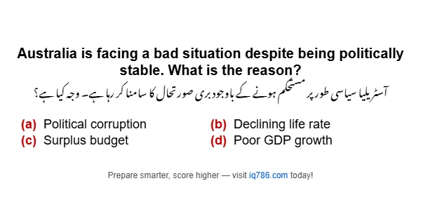 Australia is facing a bad situation despite being politically stable. What is the reason?