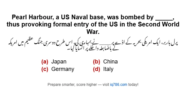 Pearl Harbour, a US Naval base, was bombed by _____, thus provoking formal entry of the US in the Second World War.