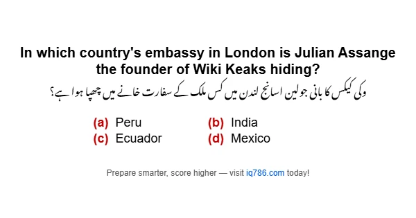 In which country's embassy in London is Julian Assange the founder of Wiki Keaks hiding?