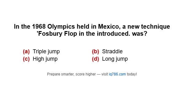 In the 1968 Olympics held in Mexico, a new technique 'Fosbury Flop in the introduced. was?