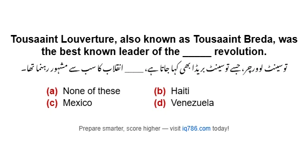 Tousaaint Louverture, also known as Tousaaint Breda, was the best known leader of the _____ revolution.