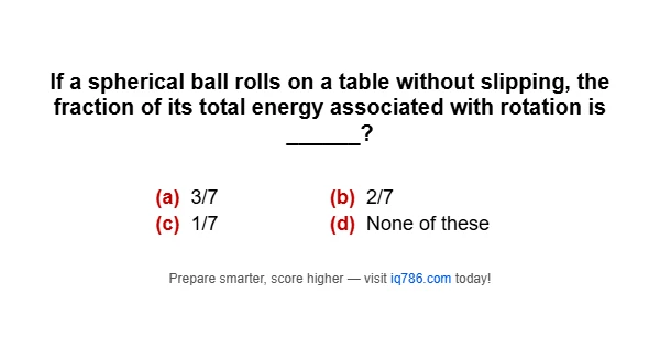 If a spherical ball rolls on a table without slipping, the fraction of its total energy associated with rotation is ______?