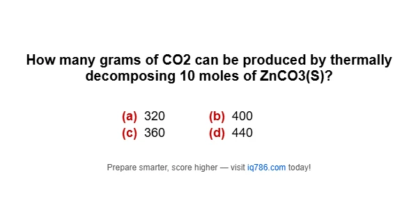 How many grams of CO2 can be produced by thermally decomposing 10 moles of ZnCO3(S)?