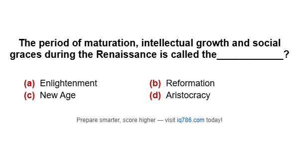 The period of maturation, intellectual growth and social graces during the Renaissance is called the____________?