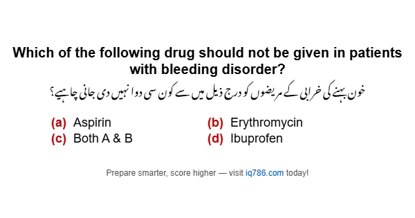 Which of the following drug should not be given in patients with bleeding disorder?