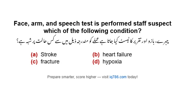 Face, arm, and speech test is performed staff suspect which of the following condition?