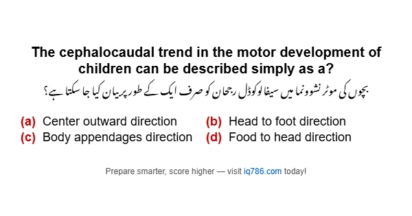 The cephalocaudal trend in the motor development of children can be described simply as a?